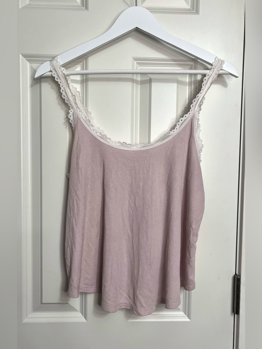 Victoria's Secret Ribbed Lace Trim Pajama Cami NWOT